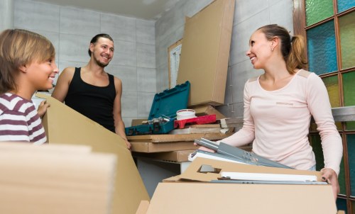 Commercial moving team preparing business relocation in Battersea