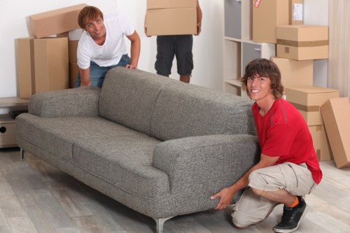 Careful loading of household items for a Battersea home move