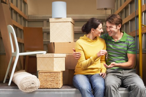 Packed student belongings ready for a move in Battersea